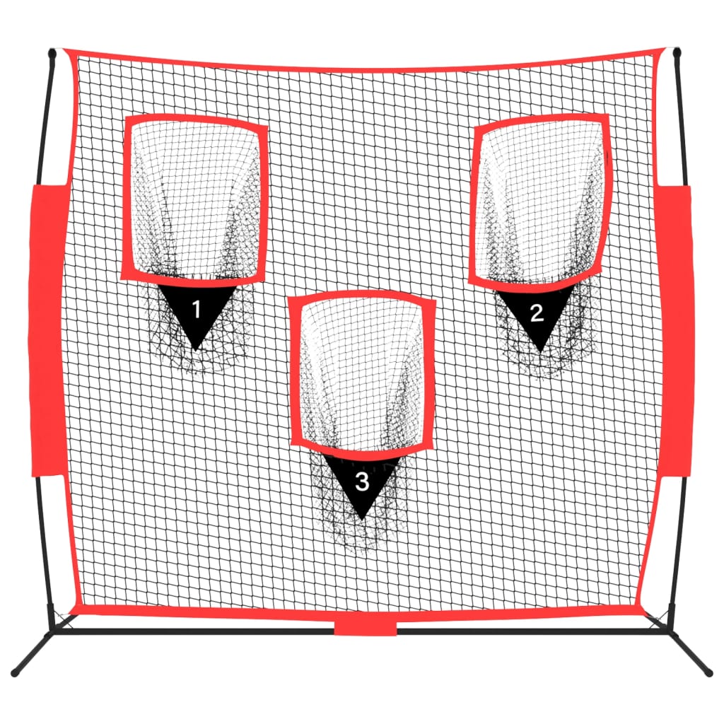 Vidaxl Baseball Net tragbar 183x105x183 cm Polyester schwarz und rot