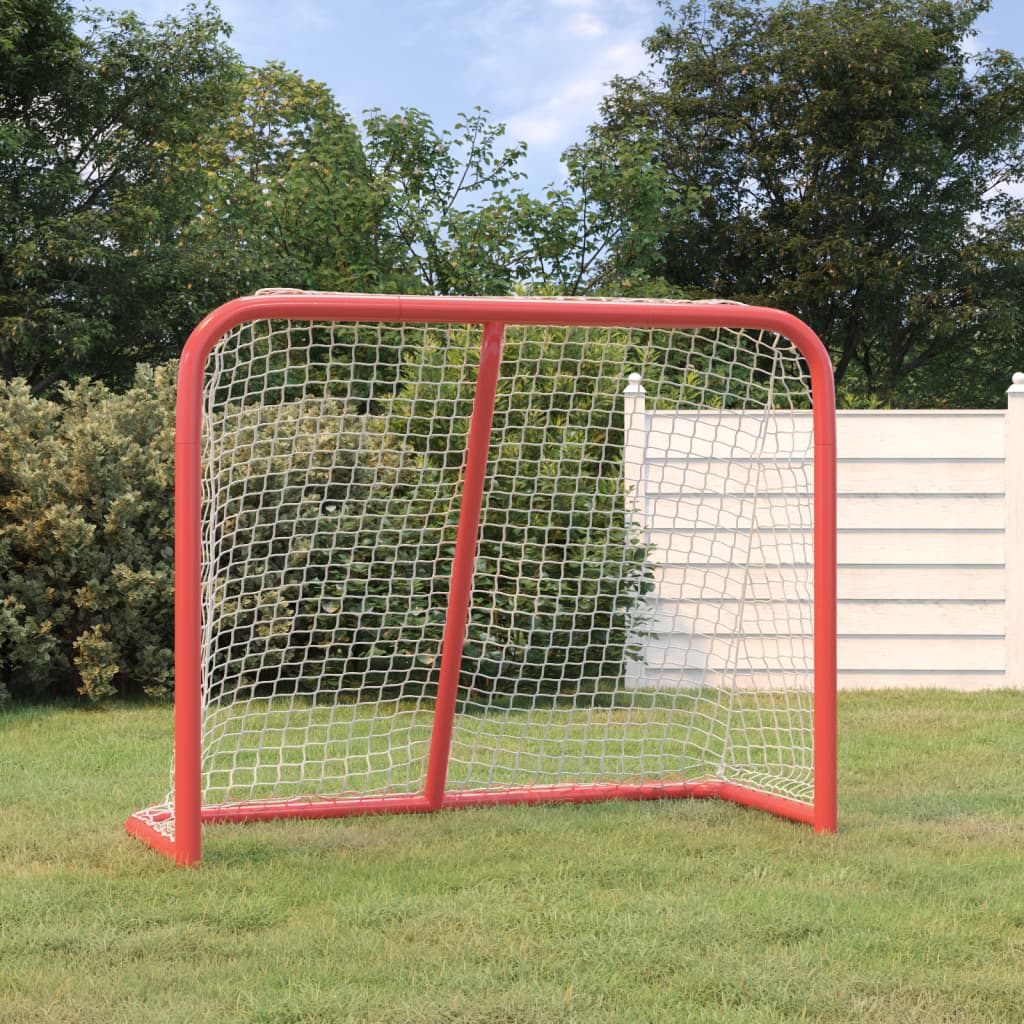 VIDAXL Hockeyziel 183x71x122 cm Polyesterrot und Weiß