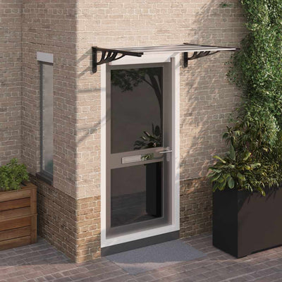 Vidaxl -Tür -Baldachin 122x90 cm Polycarbonat schwarz und transparent