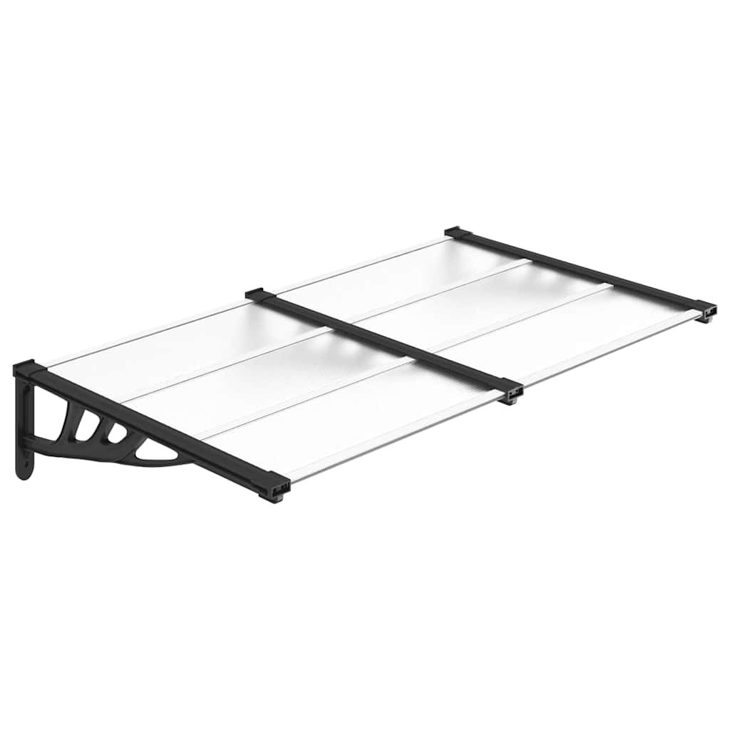 Vidaxl -Tür -Baldachin 152,5 x 90 cm Polycarbonat schwarz und transparent