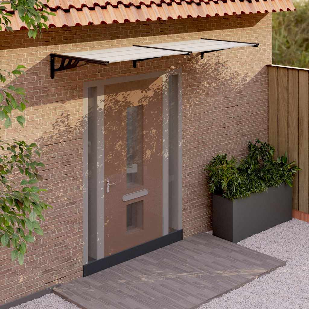 Vidaxl -Tür -Baldachin 239 x 90 cm Polycarbonat schwarz und transparent
