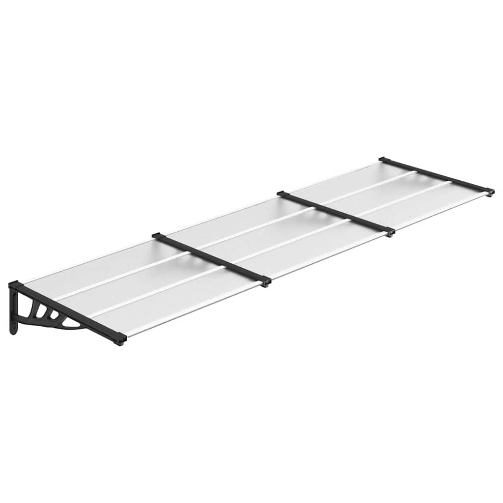 Vidaxl -Tür -Baldachin 297,5 x 90 cm Polycarbonat schwarz und transparent