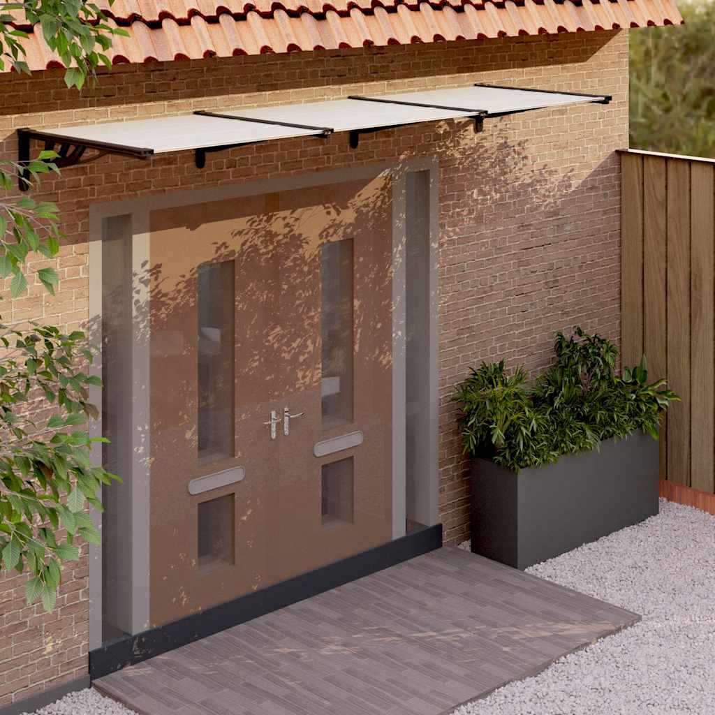 Vidaxl -Tür -Baldachin 297,5 x 90 cm Polycarbonat schwarz und transparent