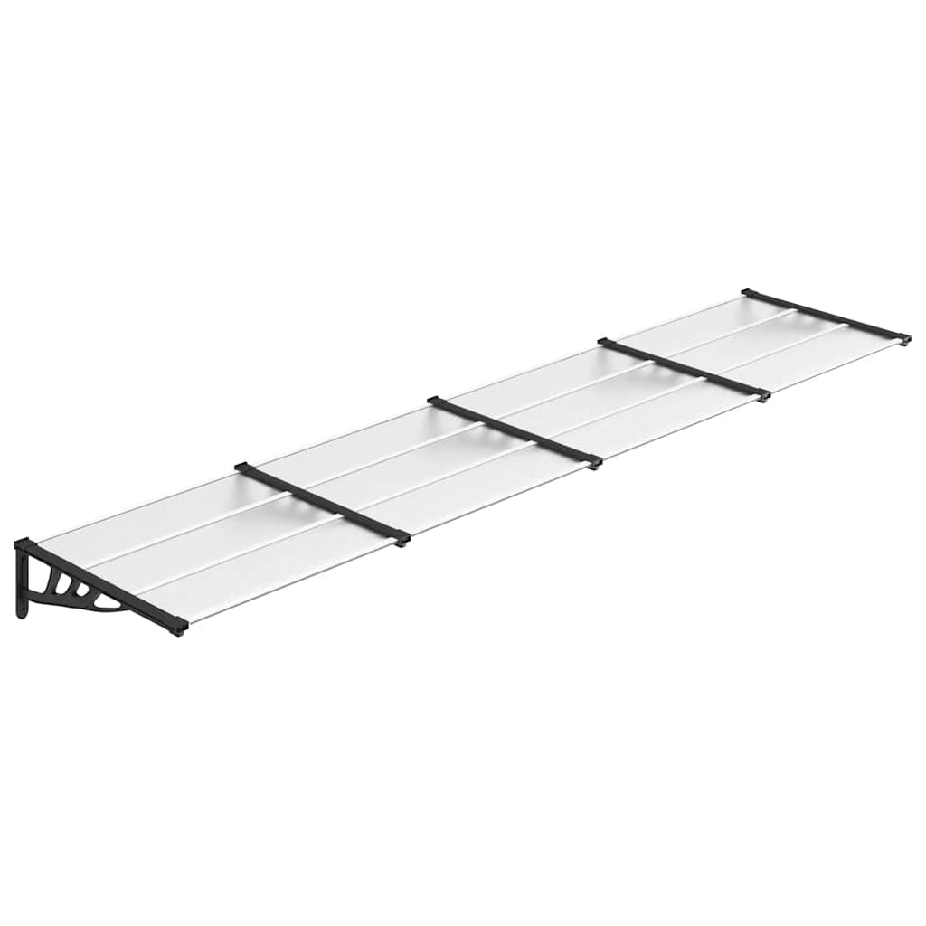 Vidaxl -Tür -Baldachin 396x90 cm Polycarbonat schwarz und transparent