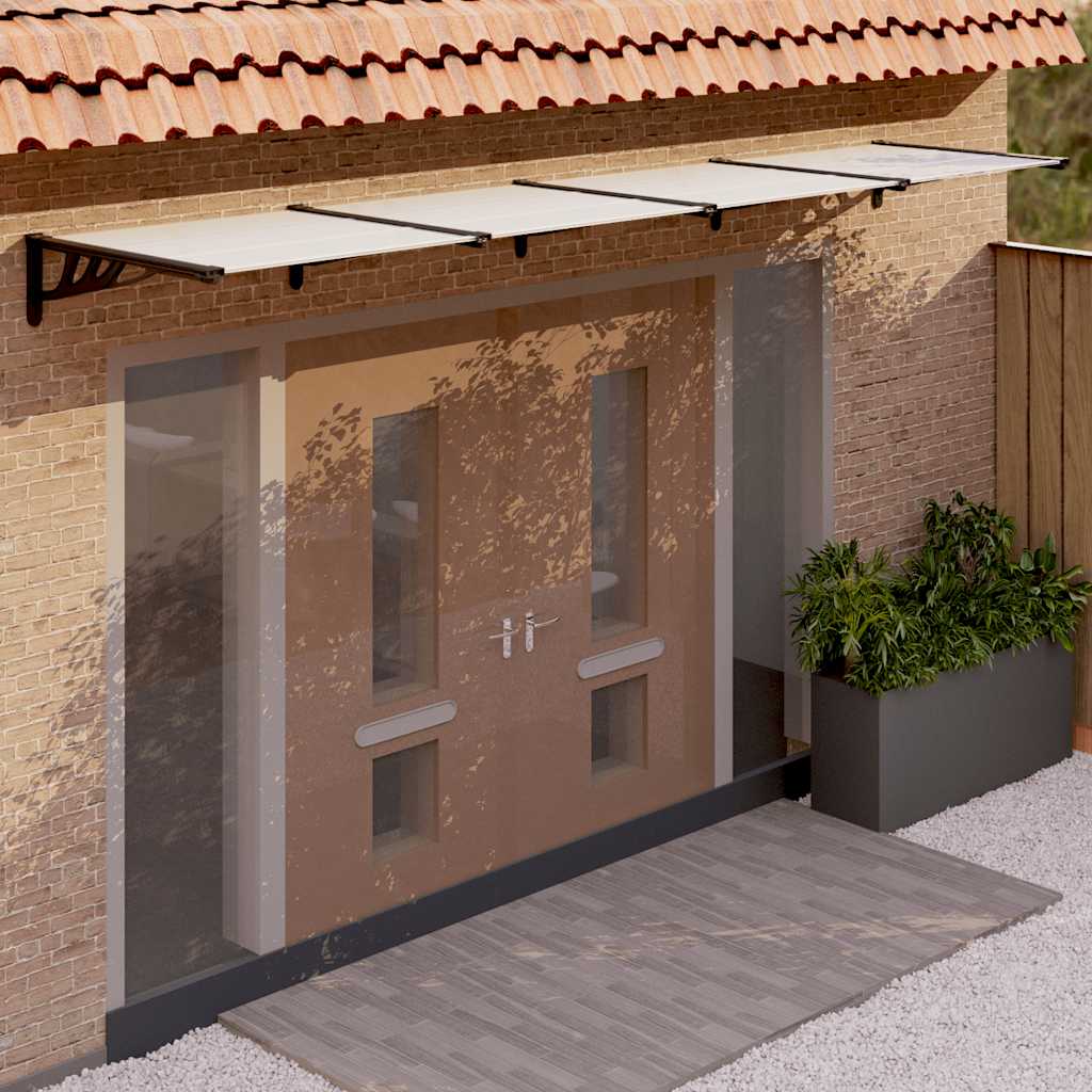 Vidaxl -Tür -Baldachin 396x90 cm Polycarbonat schwarz und transparent