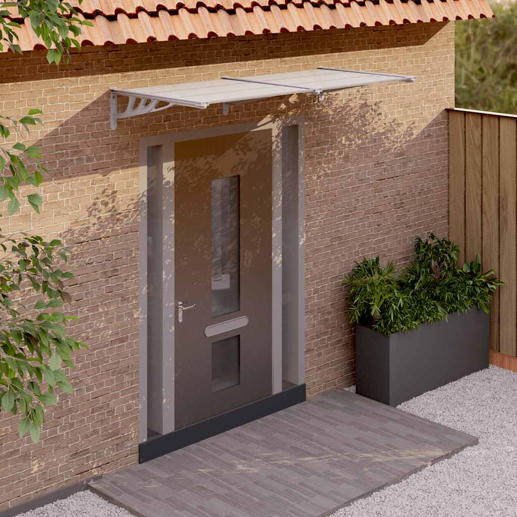 Vidaxl -Tür -Baldachin 199x90 cm Polycarbonat grau und transparent