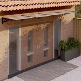 Vidaxl -Tür -Baldachin 396x90 cm Polycarbonat schwarz - afbeelding 1
