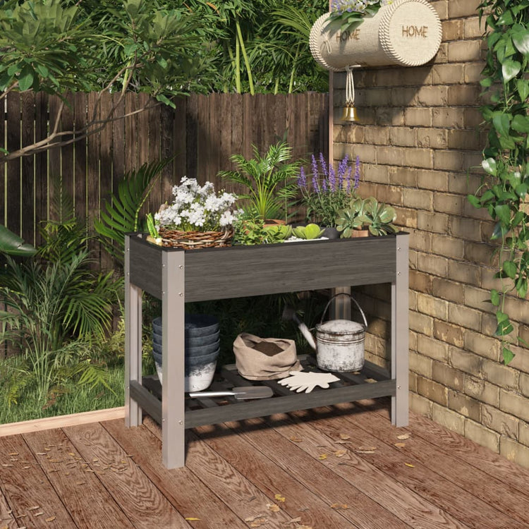 Vidaxl -Pflanzer mit Regal 100x50x75 cm HKC angehoben