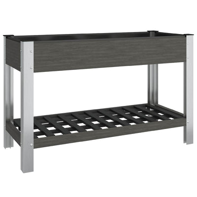 VIDAXL -Pflanzer mit Regal 120 x 50 x 75 cm HKC Grau angehoben