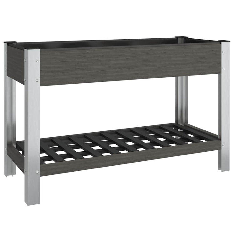 VIDAXL -Pflanzer mit Regal 120 x 50 x 75 cm HKC Grau angehoben