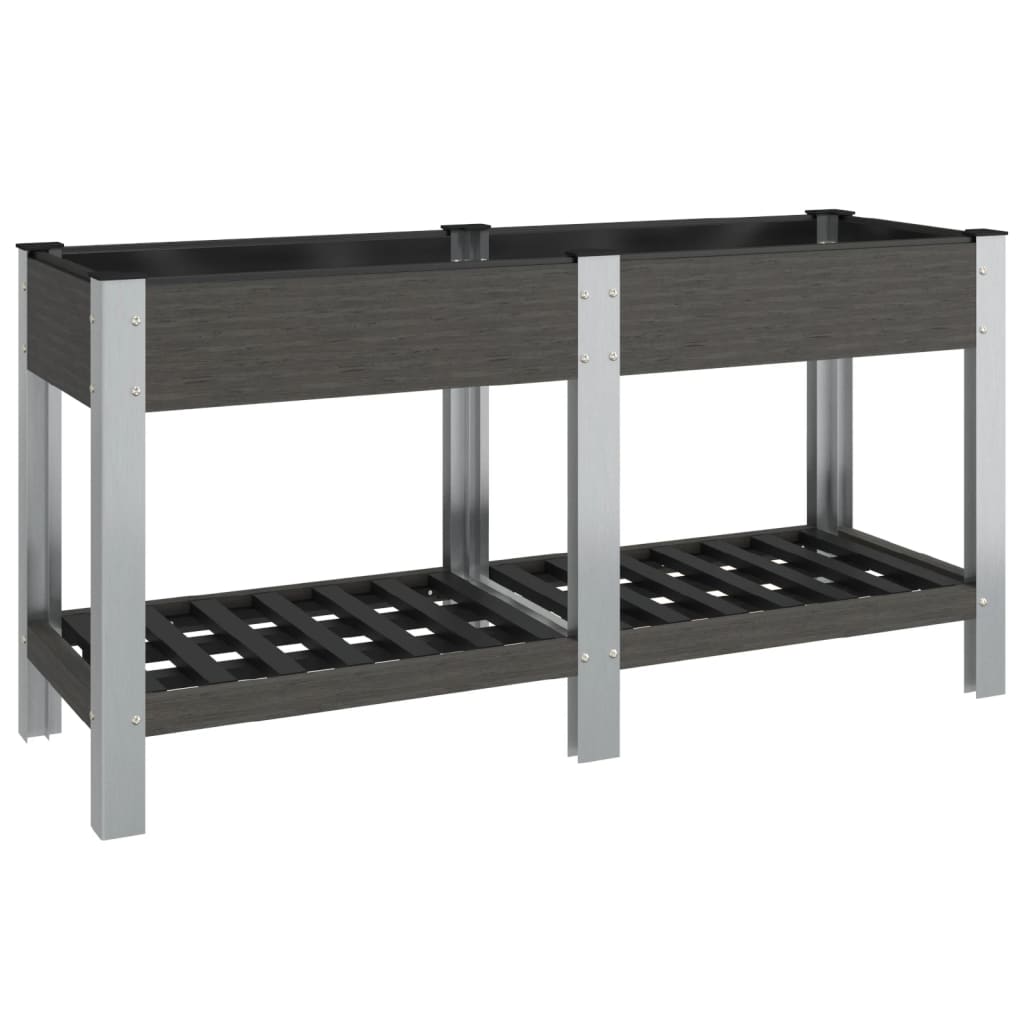 VIDAXL -Pflanzer mit Regal 150 x 50 x 75 cm HKC Grau angehoben