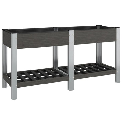 VIDAXL -Pflanzer mit Regal 150 x 50 x 75 cm HKC Grau angehoben