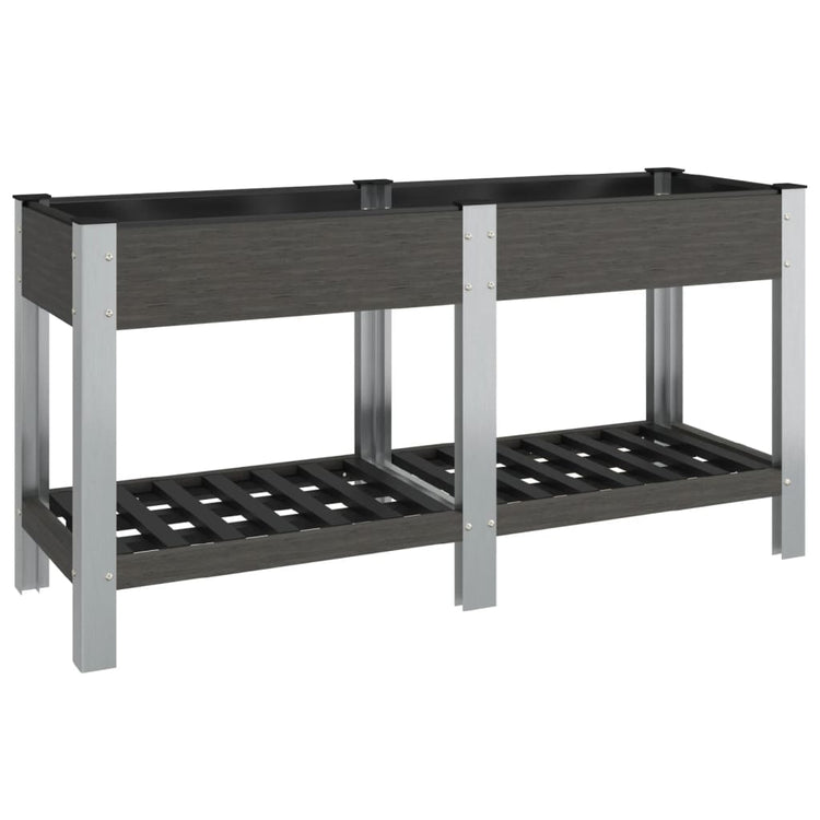 VIDAXL -Pflanzer mit Regal 150 x 50 x 75 cm HKC Grau angehoben