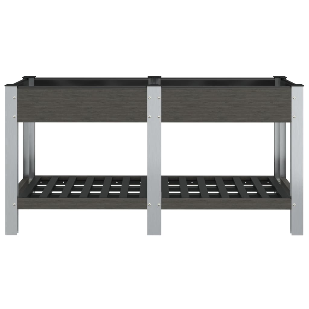 VIDAXL -Pflanzer mit Regal 150 x 50 x 75 cm HKC Grau angehoben
