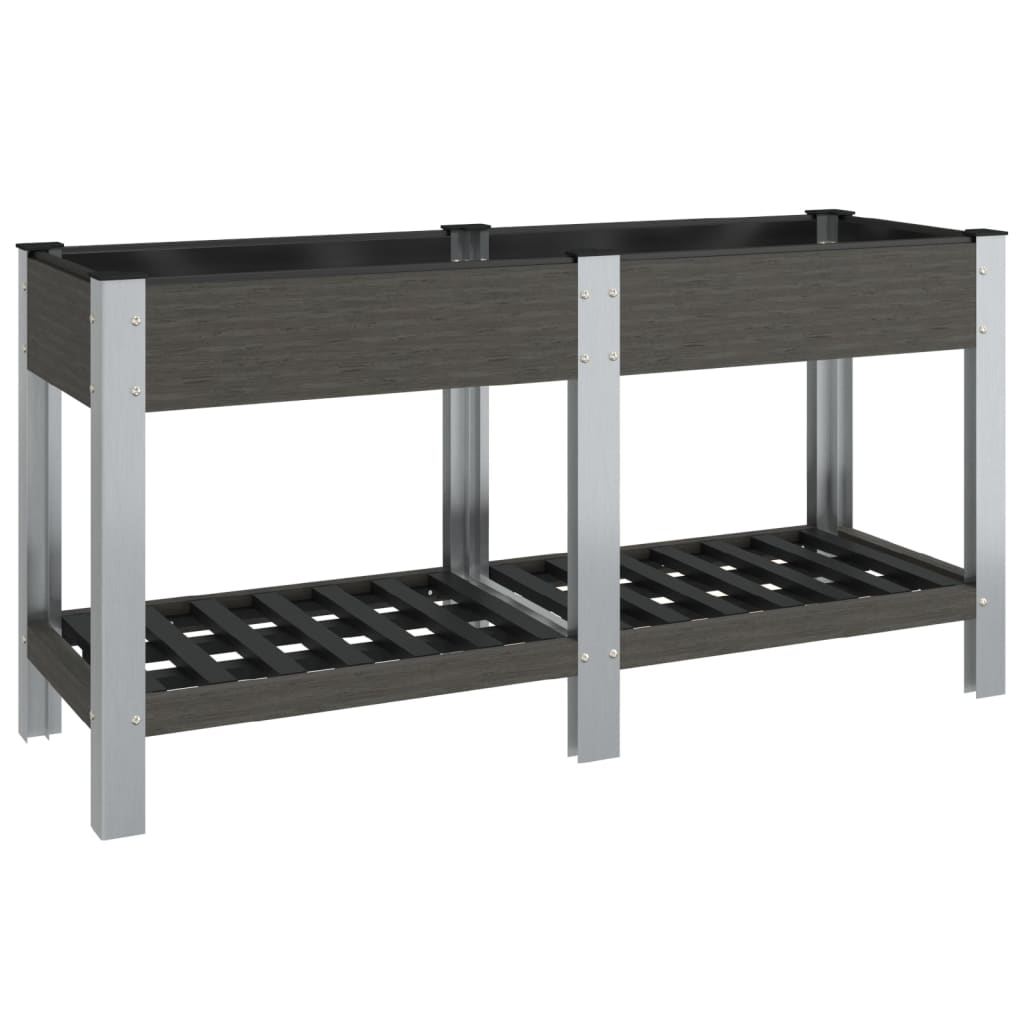 VIDAXL -Pflanzer mit Regal 175x50x75 cm HKC Gray angehoben