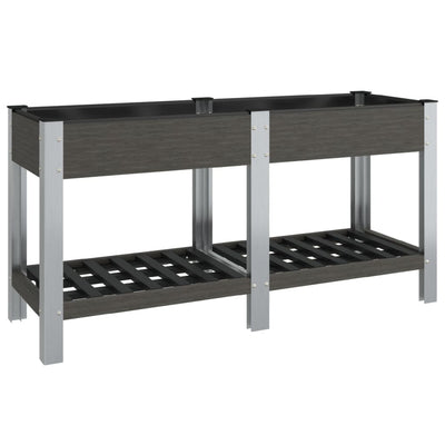 VIDAXL -Pflanzer mit Regal 175x50x75 cm HKC Gray angehoben