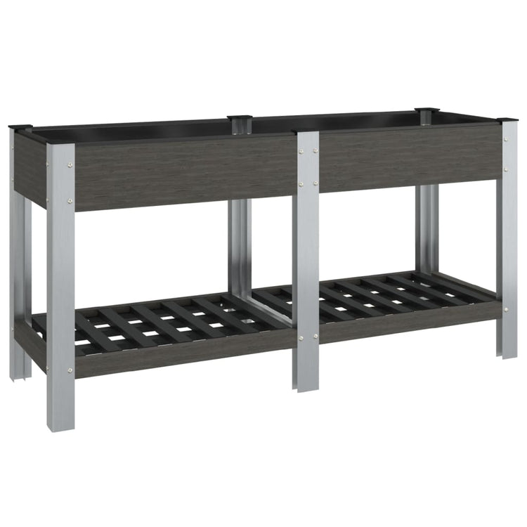 VIDAXL -Pflanzer mit Regal 175x50x75 cm HKC Gray angehoben