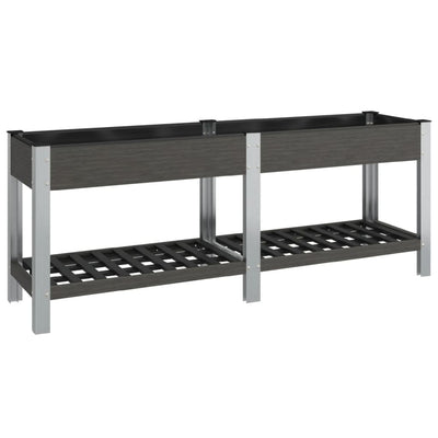 VIDAXL -Pflanzer mit Regal 200x50x75 cm HKC Gray angehoben