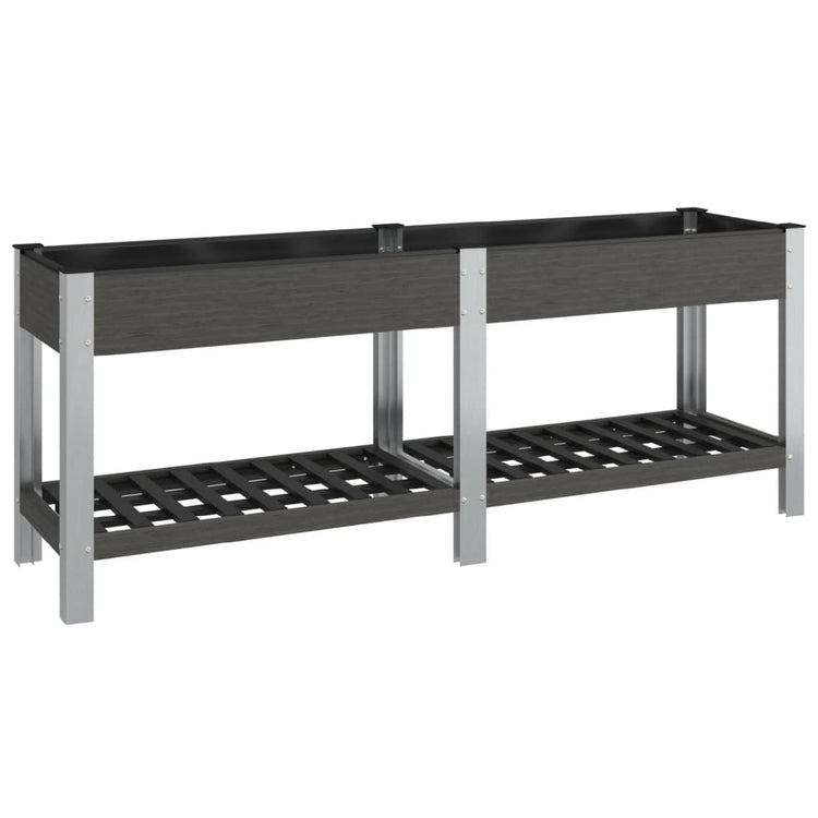 VIDAXL -Pflanzer mit Regal 200x50x75 cm HKC Gray angehoben