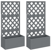 VIDAXL -Pflanzer mit Latwerk 2 PCs 65x33x135 cm HKC Grau - afbeelding 2