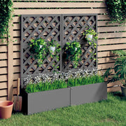 VIDAXL -Pflanzer mit Latwerk 2 PCs 65x33x135 cm HKC Grau - afbeelding 1