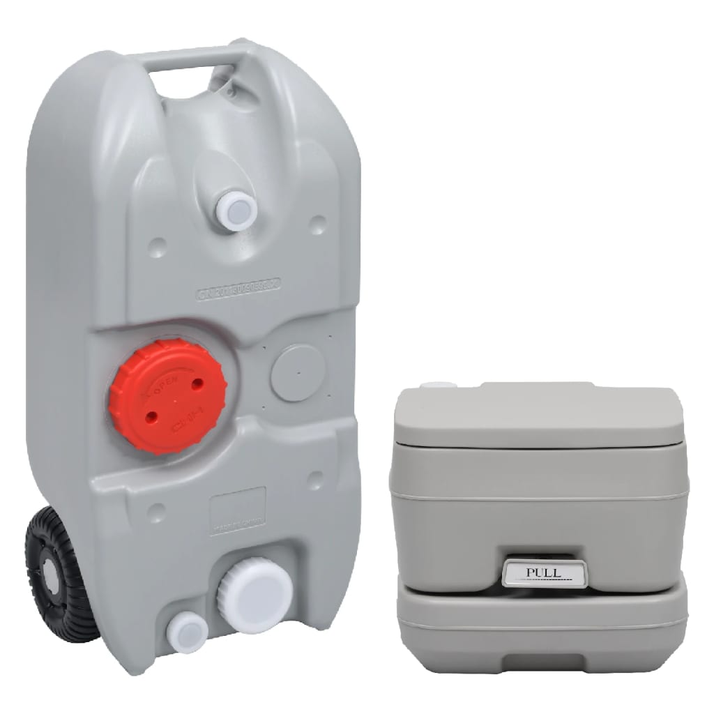 Vidaxl Camping -Toilette und Wassertank tragbar eingestellt