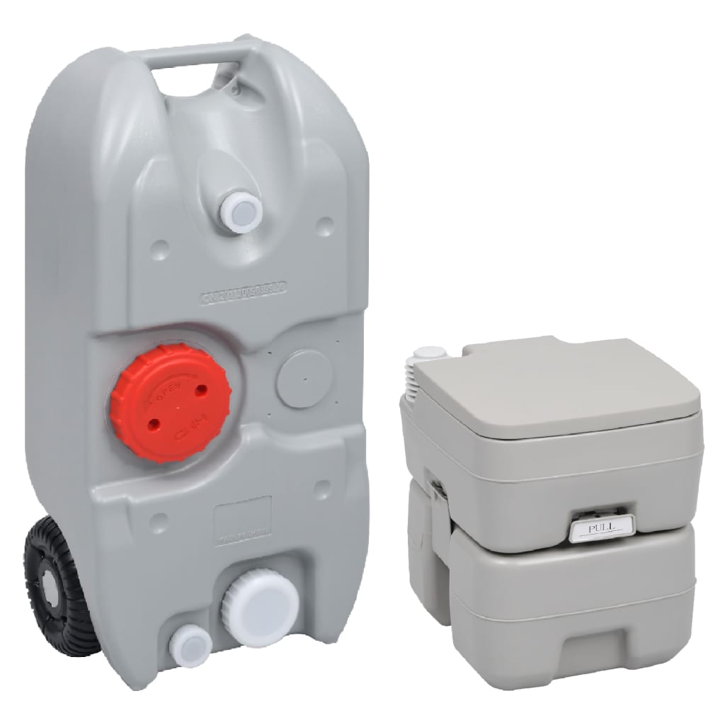 Vidaxl Camping -Toilette und Wassertank tragbar eingestellt