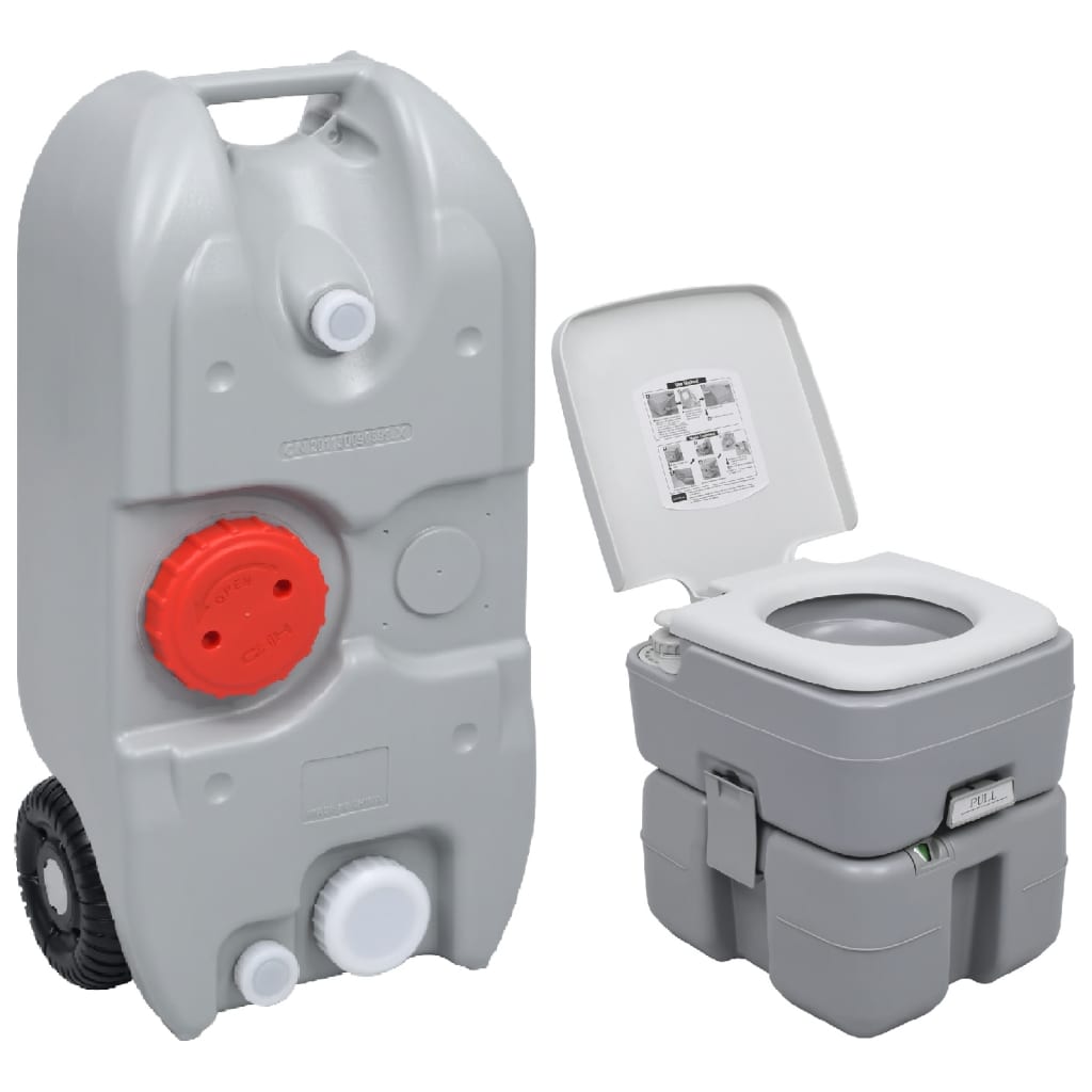 Vidaxl Camping -Toilette und Wassertank tragbar eingestellt