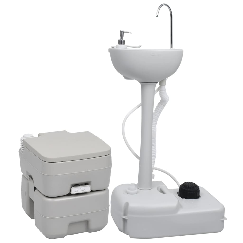 Vidaxl Camping -Toilette und Spülen set tragbar