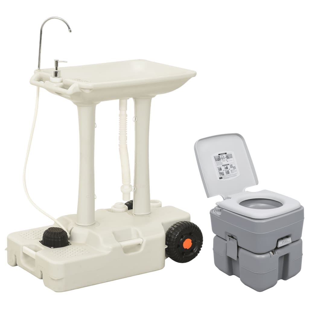Vidaxl Camping -Toilette und Spülen set tragbar