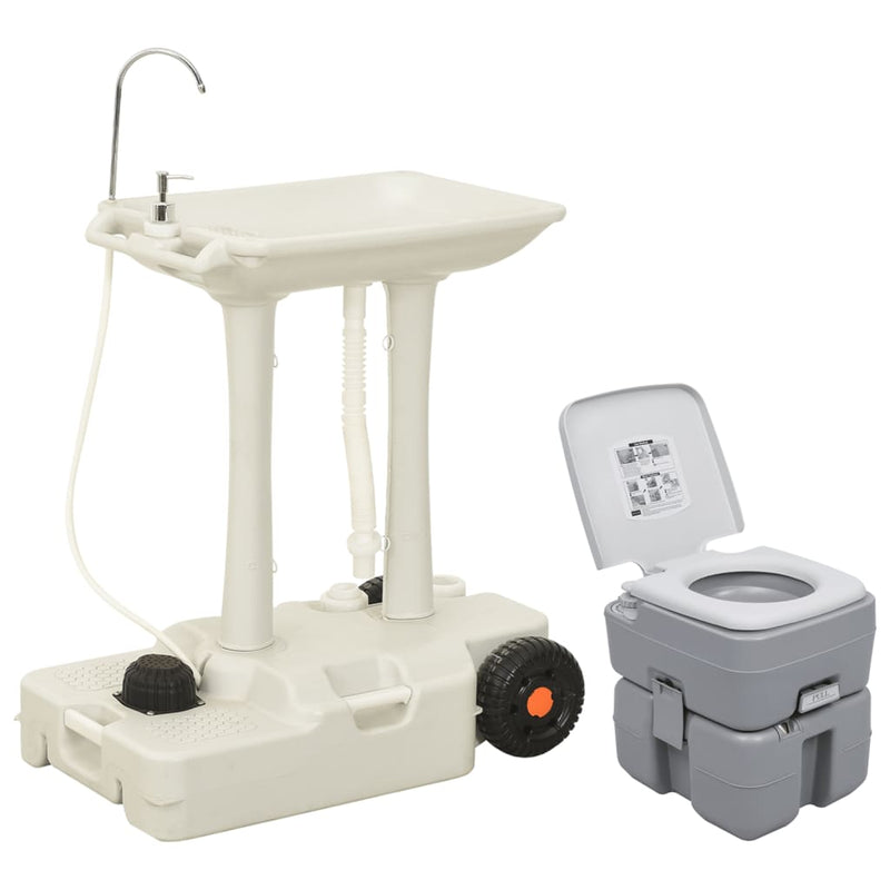 Vidaxl Camping -Toilette und Spülen set tragbar