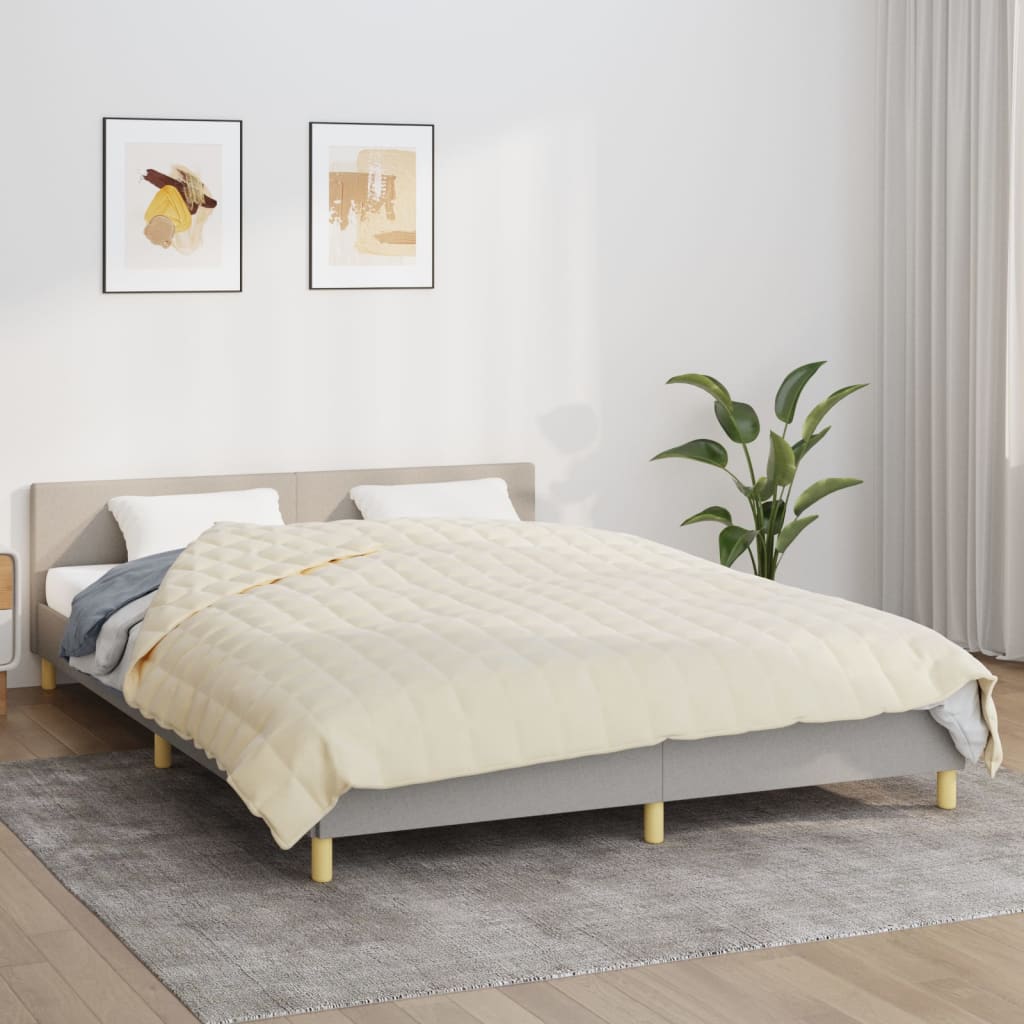 Vidaxl schwache Decke 200x230 cm 9 kg Stoff Light Cream -Colored