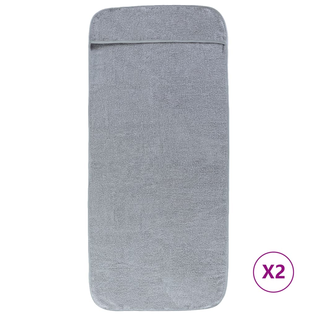 VIDAXL -Strangtücher 2 Stcs 400 g m² 60x135 cm Stoff grau