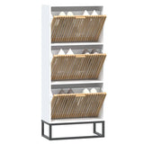 VIDAXL -Schuhschrank 52x25x120 cm propertiertes Holz weiß - afbeelding 3
