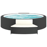 Vidaxl -Spa -Bänke mit Kissen 2 St Poly Rattan Schwarz - afbeelding 3