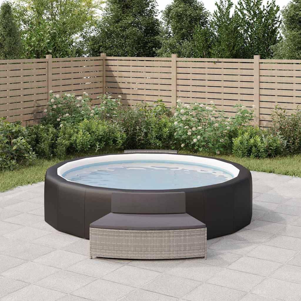 Vidaxl -Spa -Bänke mit Kissen 2 St Poly Rattan Grau