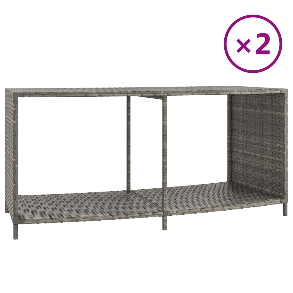 VIDAXL -Speicherwerte 2 St Poly Rattan Grey
