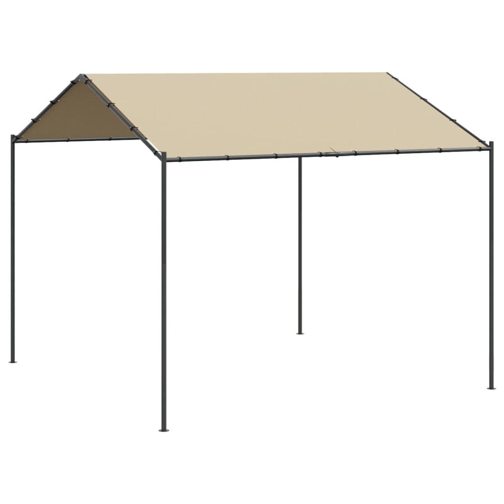Vidaxl Garden Pavilion 4x4 m Stahl und Stoff Beige