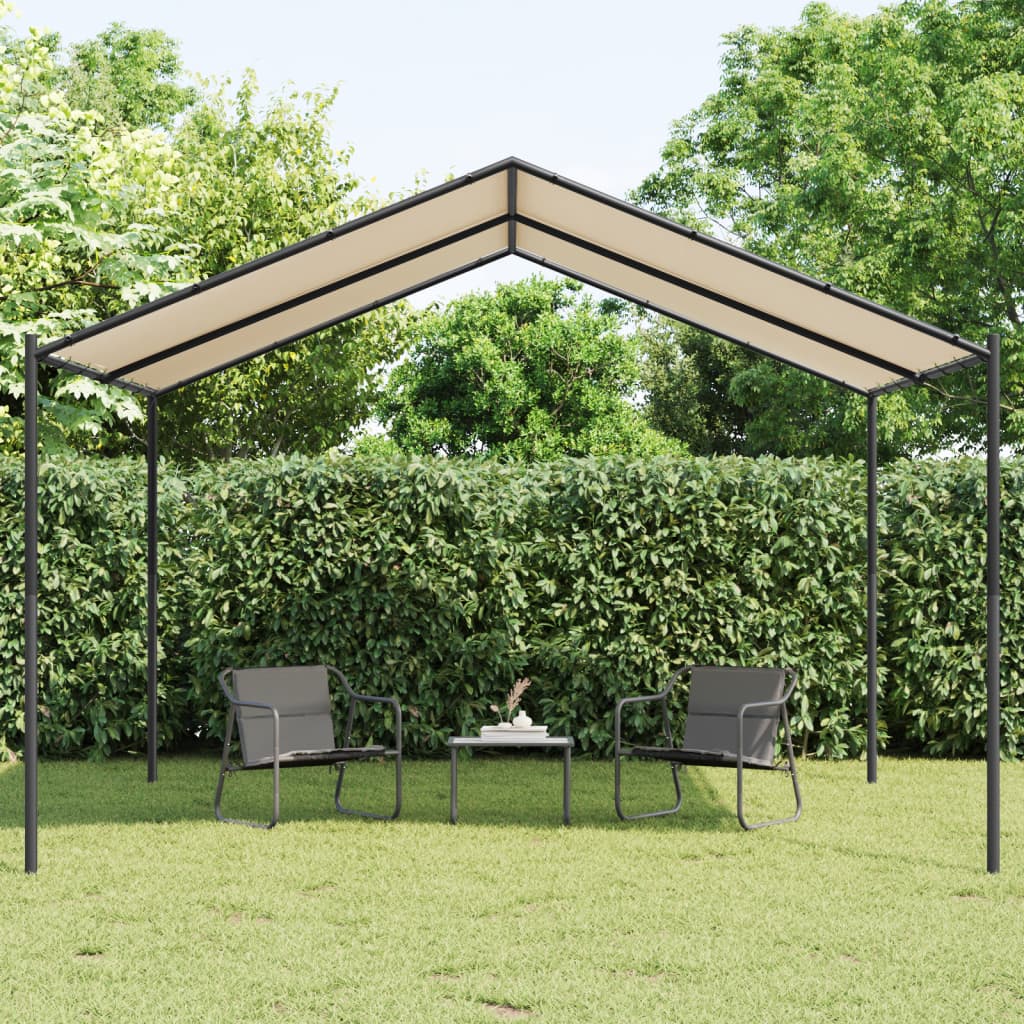 Vidaxl Garden Pavilion 4x4 m Stahl und Stoff Beige