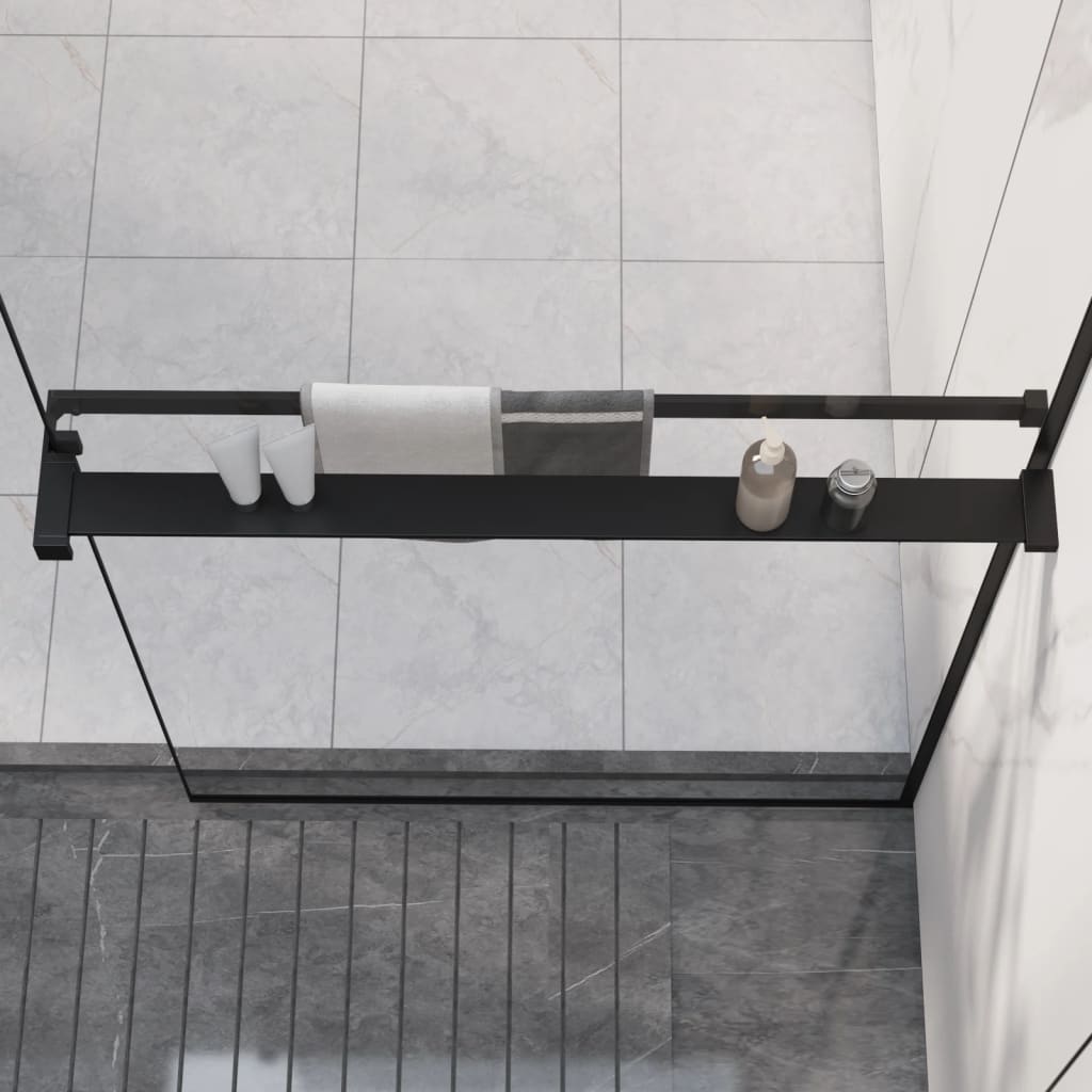Vidaxl Wand für Gehen -in Duschwand 80 cm Aluminium Schwarz