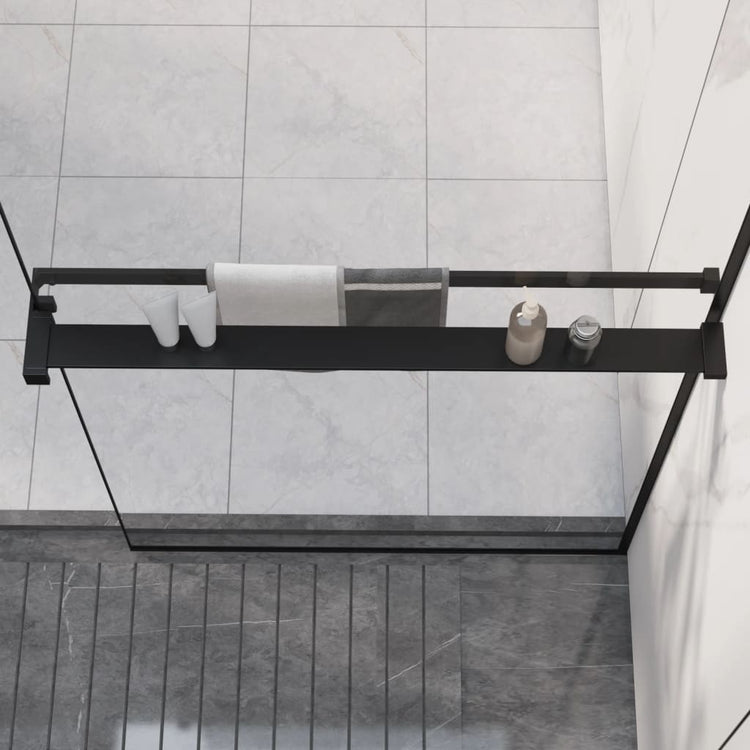 Vidaxl Wand für Gehen -in Duschwand 80 cm Aluminium Schwarz