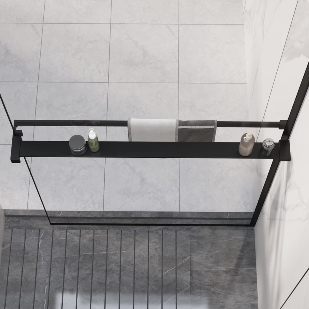 Vidaxl -Dusche für Gehen -in Duschwand 90 cm Aluminium Schwarz