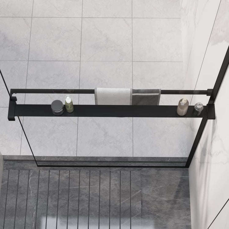 Vidaxl -Dusche für Gehen -in Duschwand 90 cm Aluminium Schwarz