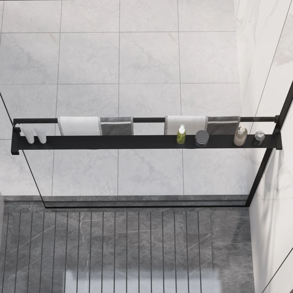Vidaxl -Dusche für Gehen -in Duschwand 100 cm Aluminium Schwarz