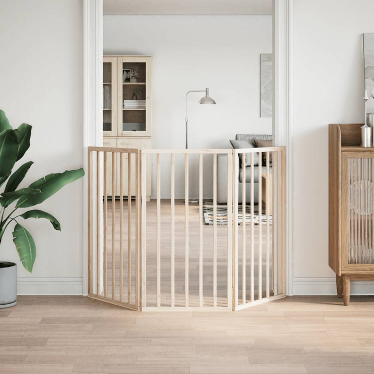 Vidaxl Hundezaun zusammenklappbar 3 Panels 150 cm Pappelholz