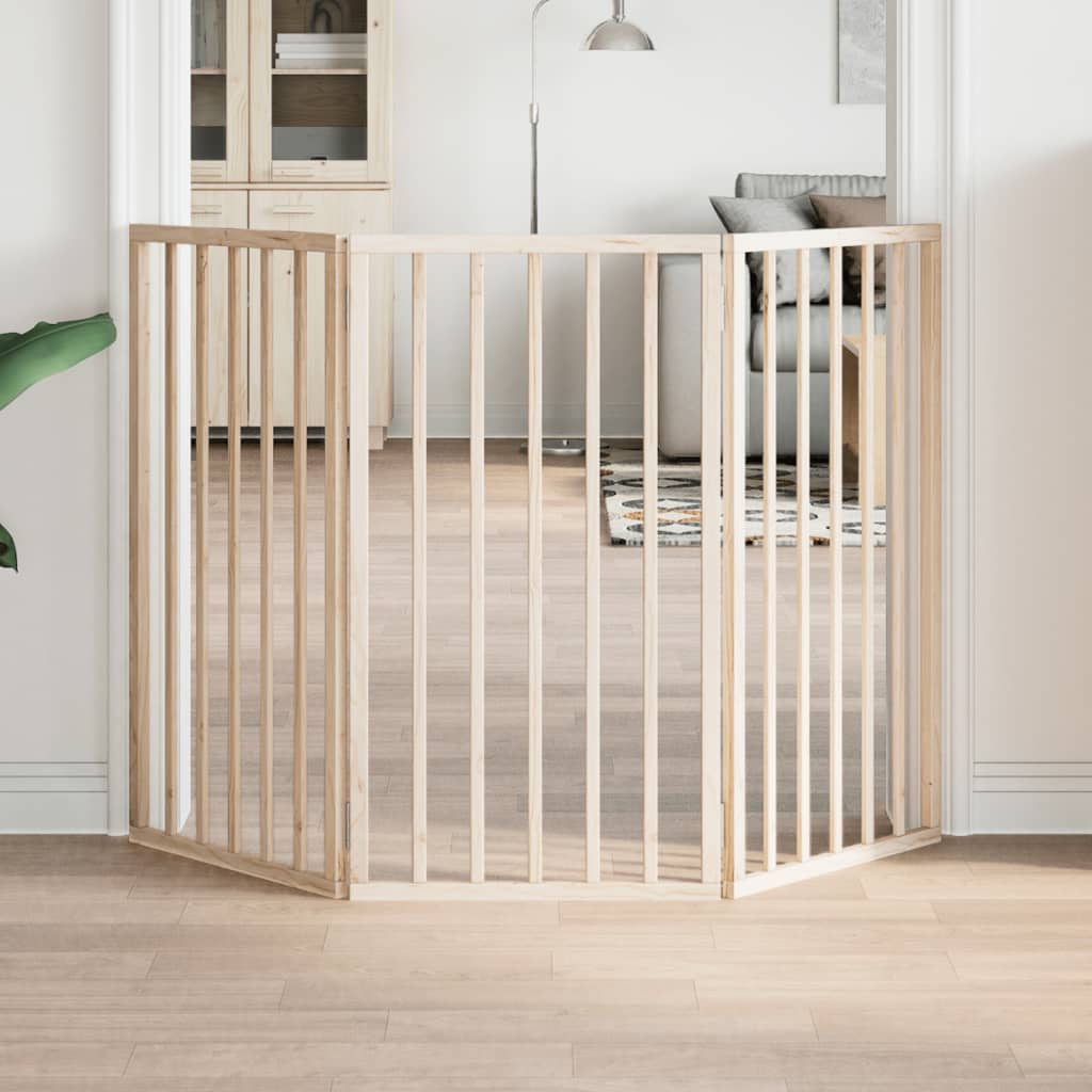 Vidaxl Hundezaun zusammenklappbar 3 Panels 150 cm Pappelholz