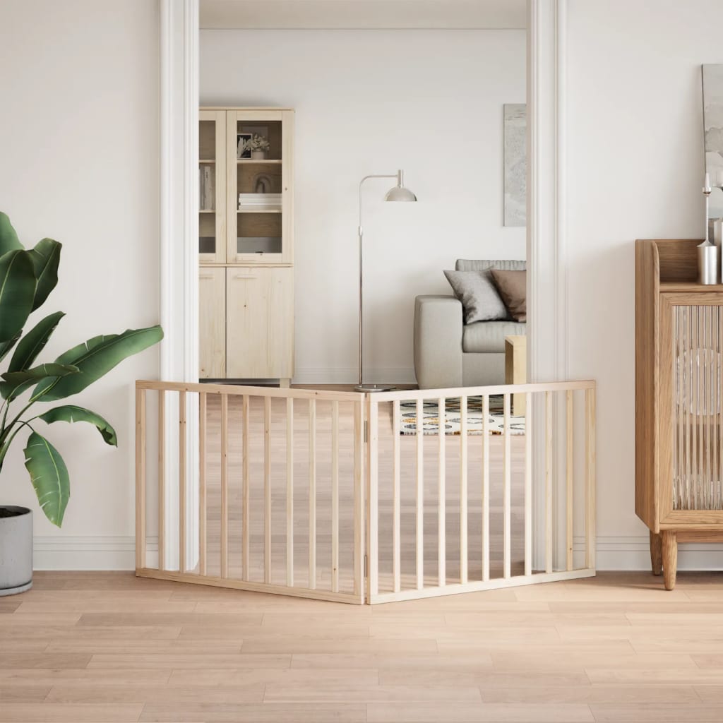 Vidaxl Hundezaun zusammenklappbar 2 Paneele 160 cm Pappelholz