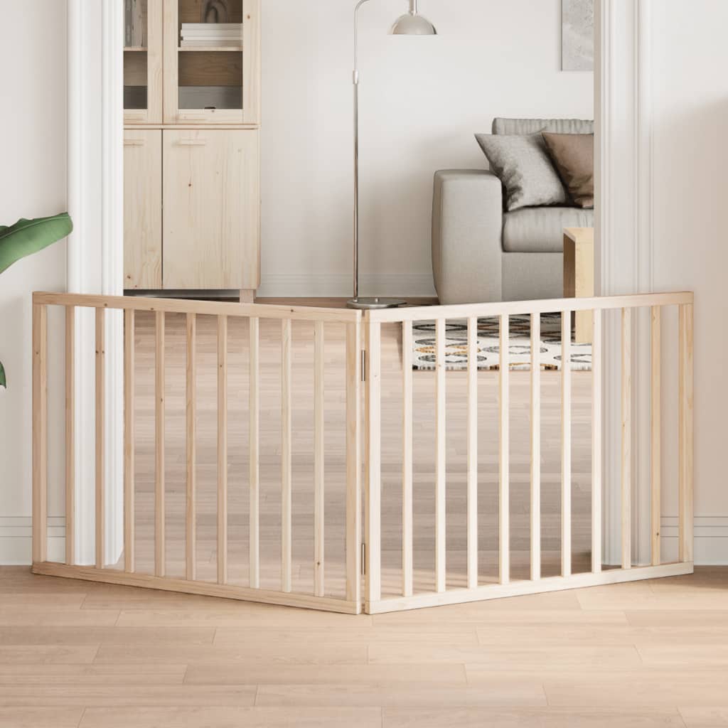 Vidaxl Hundezaun zusammenklappbar 2 Paneele 160 cm Pappelholz