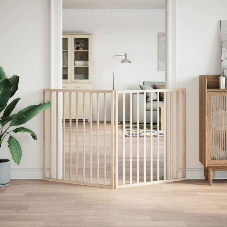 Vidaxl Hundezaun zusammenklappbar 2 Paneele 160 cm Pappelholz
