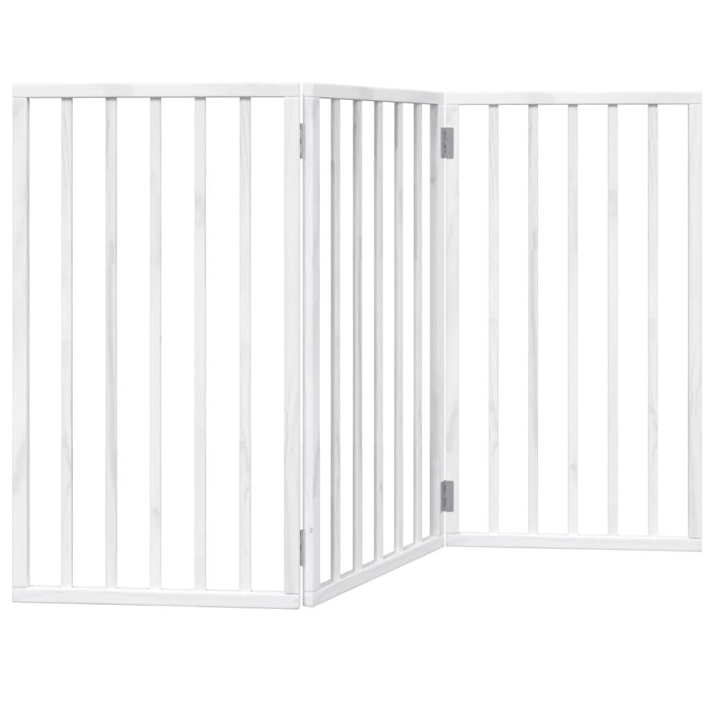 Vidaxl Hundezaun zusammenklappbar 3 Panels 150 cm Populierhout Weiß